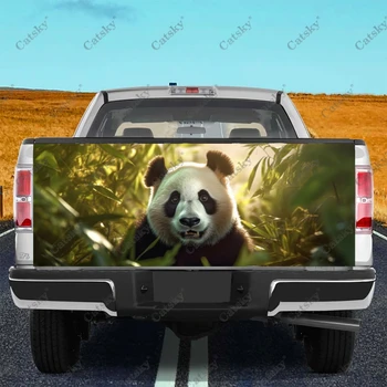 Наклейки на грузовик с изображением цветов Панды, Наклейка на багажник грузовика, Наклейка на бампер, Графика для легковых автомобилей, грузовиков, внедорожников