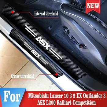 Наклейки На Порог Автомобиля Для Mitsubishi Lancer 10 3 9 EX Outlander 3 ASX L200, Педаль Автоматического Приветствия, Виниловая Аппликация, Аксессуары