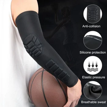 Налокотники Basketabll, сотовые противоударные Дышащие компрессионные аксессуары для спортивной безопасности