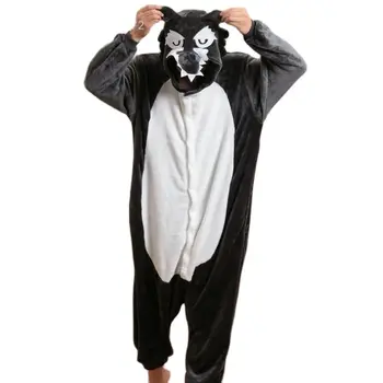 Пижамы для взрослых с изображением Волка Кигуруми, Пижамы с изображением Мультяшных животных, Косплей-костюм, Пижамы Для взрослых, пижамы для Хэллоуина