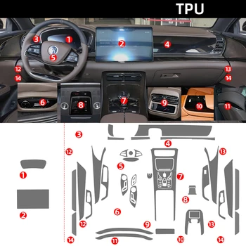 Пленка Tpu для BYD DMI EV Song Plus Pro Han EV Наклейка для Салона Автомобиля Центральная Консоль Шестерни Сенсорный Экран Приборной Панели Двери Окна Панель