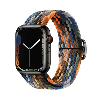 Подходит для Apple Watch, Нейлоновый Вязаный ремешок для часов, Ремешок для Apple Watch S8, Скользящая Кнопка, iwatch6/ 5 / 4, Нейлоновый Регулируемый Ремешок для Часов