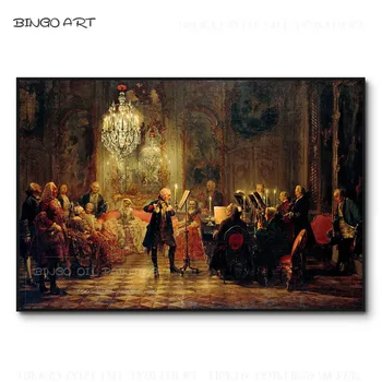 Превосходная ручная роспись художника, высококачественная бальная концертная картина маслом на холсте, роскошная классическая Европейская концертная картина маслом