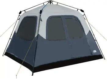 Проходная палатка для семейного домика на 6 человек, водонепроницаемая, простая установка - Темно-синяя/серая палатка для людей, палатки для кемпинга на открытом воздухе Campin
