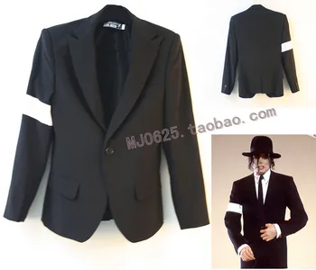 Редкий MJ Майкл Джексон Опасный ПЛОХОЙ Черный пиджак с имитацией повязки в подарок