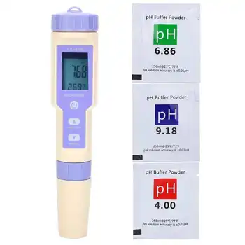 РН-метр 3 В 1, Портативная ручка для проверки качества воды, тестер температуры pH/ORP, детектор проводимости, монитор, инструмент для измерения чистоты