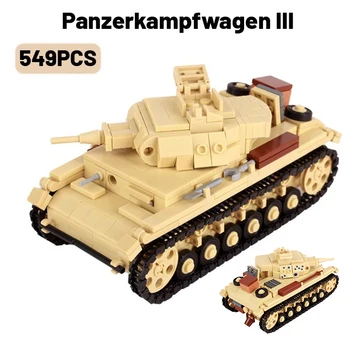 Североафриканская Кампания Panzerkampfwagen III Второй мировой войны Танк Тигр Военная Бронированная Машина Солдат Строительные Блоки Оружие Армейская Игрушка