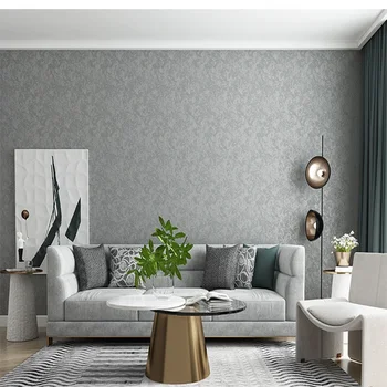 Серебристо-серый Серебристо-белый Ретро металл Промышленная текстура, однотонные обои, Бетонный рулон обоев, декор для домашнего офиса