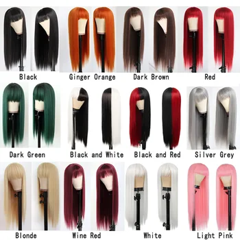 Синтетический парик с длинными прямыми волосами, различных цветов и универсальных форм, косплей-парик на Хэллоуин