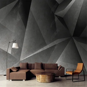 Скандинавское геометрическое пространство, современные обои для гостиной, абстрактный минималистичный диван, фон для телевизора, обои для домашнего декора, фреска