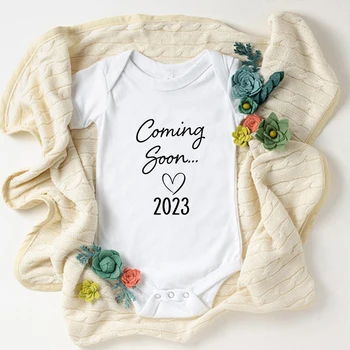 Скоро 2023, Комбинезоны для новорожденных, Памятный подарок, Эстетичная Модная Одежда для маленьких девочек, Боди, Мягкие комбинезоны для малышей