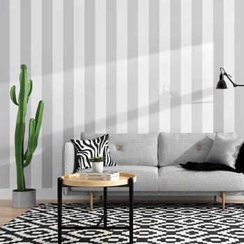 Современный простой скандинавский стиль обои в серую черно-белую полоску вертикальная полоса гостиная спальня фон магазина одежды