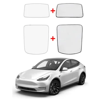 Солнцезащитный козырек на крышу автомобиля Tesla Model 3 Передний Задний Солнцезащитный козырек 2022 Комплект из 4 солнцезащитных козырьков на лобовое стекло автомобиля