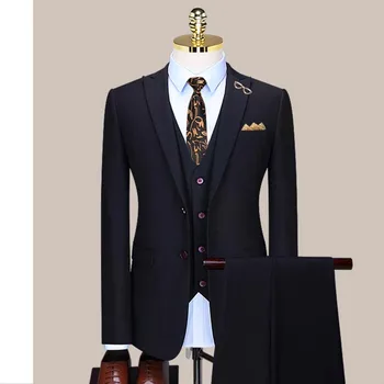 Сшитое на заказ Свадебное платье Жениха, Блейзер, брюки, деловые Классические брюки высокого класса SA05-65999