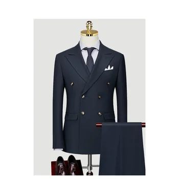 Сшитое на заказ Свадебное платье Жениха, Блейзер, брюки, деловые Классические брюки высокого класса SA06-47999