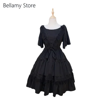 Сшитое специально для вас классическое шифоновое платье с короткими рукавами в стиле Лолиты, двухцветное