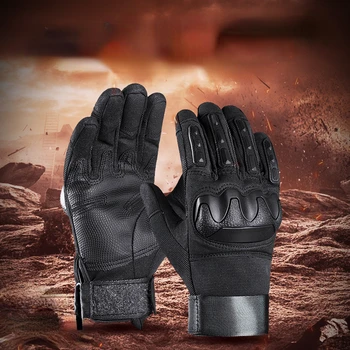 Тактические перчатки на все пальцы, мужские ветрозащитные износостойкие боевые боксерские перчатки для езды на мотоцикле, спортивные перчатки для мотоциклов
