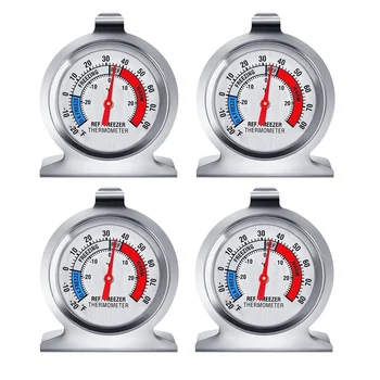 Термометр для холодильника из 4 предметов, с красным индикатором, Термометр для морозильной камеры, холодильник-кулер с подвесным крючком и подставкой