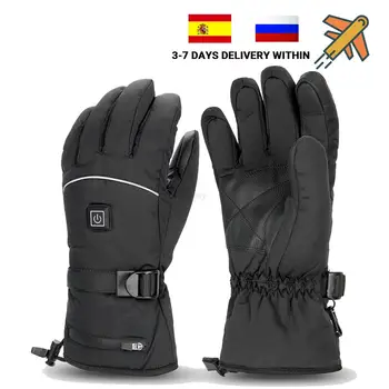 Толстые перчатки с подогревом на открытом воздухе, мужские зимние лыжные перчатки MTB, мотоциклетные перчатки для верховой езды, ветрозащитные водонепроницаемые лыжные перчатки