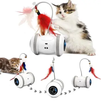 Электрическая автоматическая забавная игрушка для кошек, балансировочная машинка, забавная палочка для кошек, перо, самовосстанавливающаяся игрушка для домашних кошек, средство для избавления от кошек, артефакт