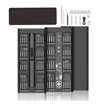 Электрическая Отвертка 82 В 1, набор Прецизионных отверток, Магнитная Мини-дрель для электроники, Очков для ноутбука, Часов, телефона